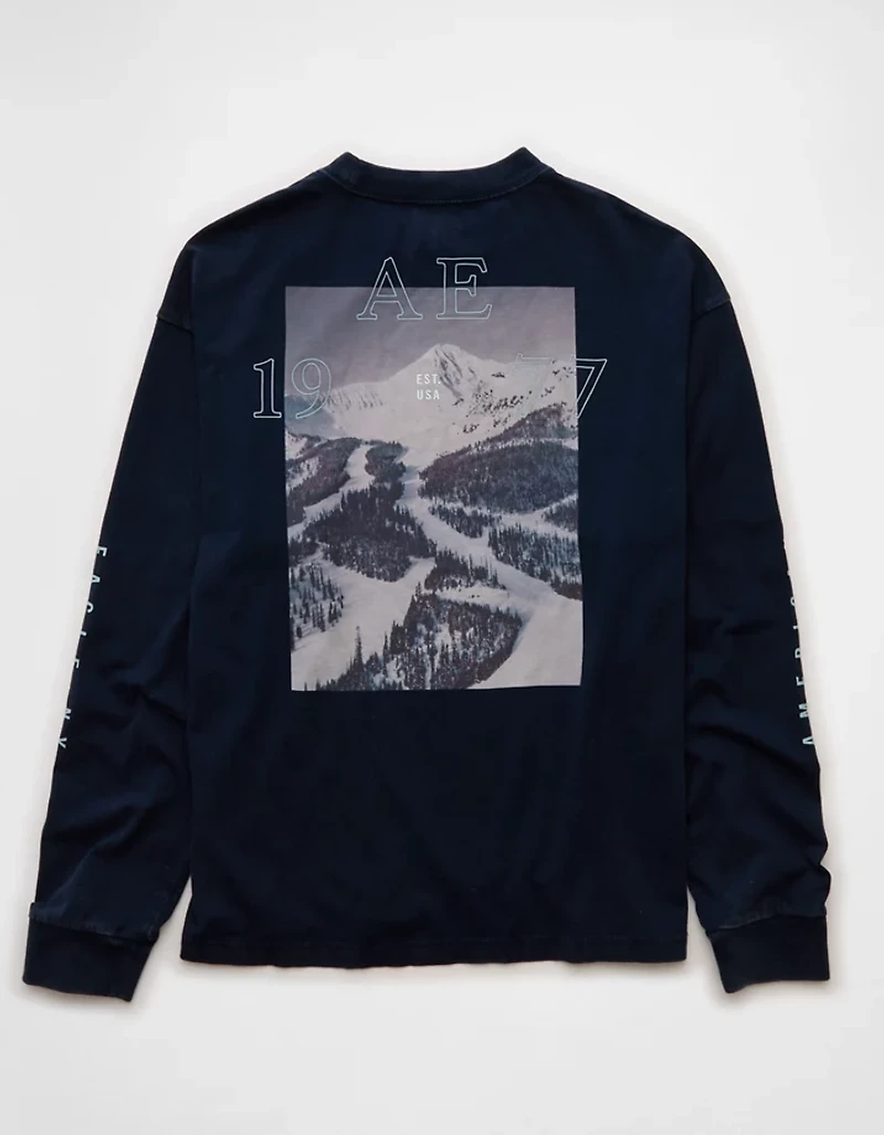 AE Boxy Long Sleeve Destination Graphic T-Shirt
