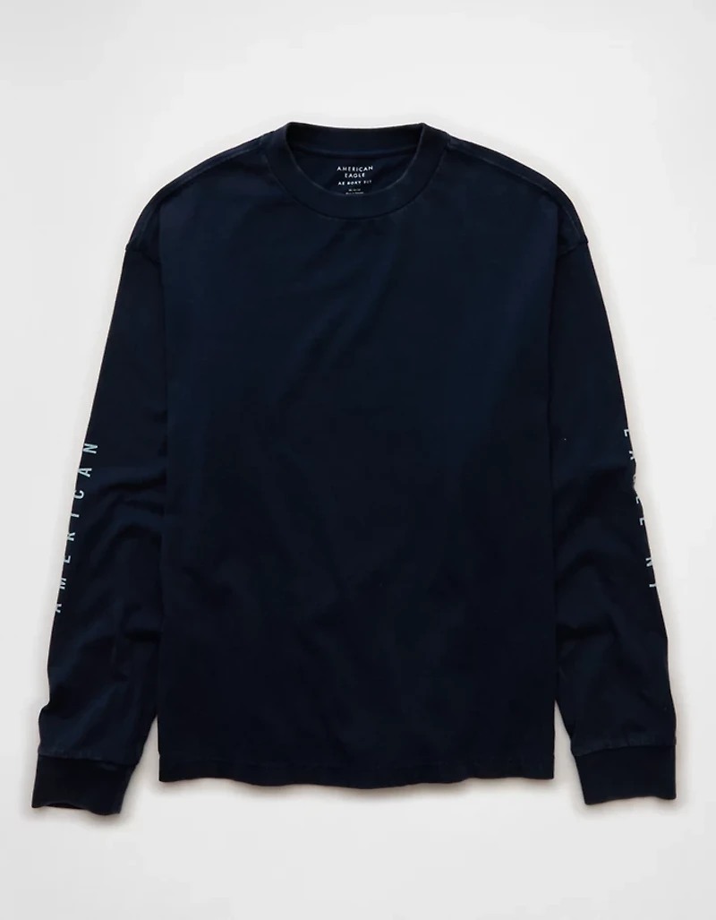 AE Boxy Long Sleeve Destination Graphic T-Shirt