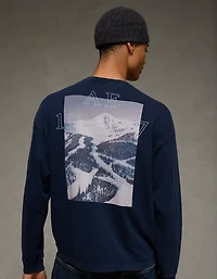 AE Boxy Long Sleeve Destination Graphic T-Shirt