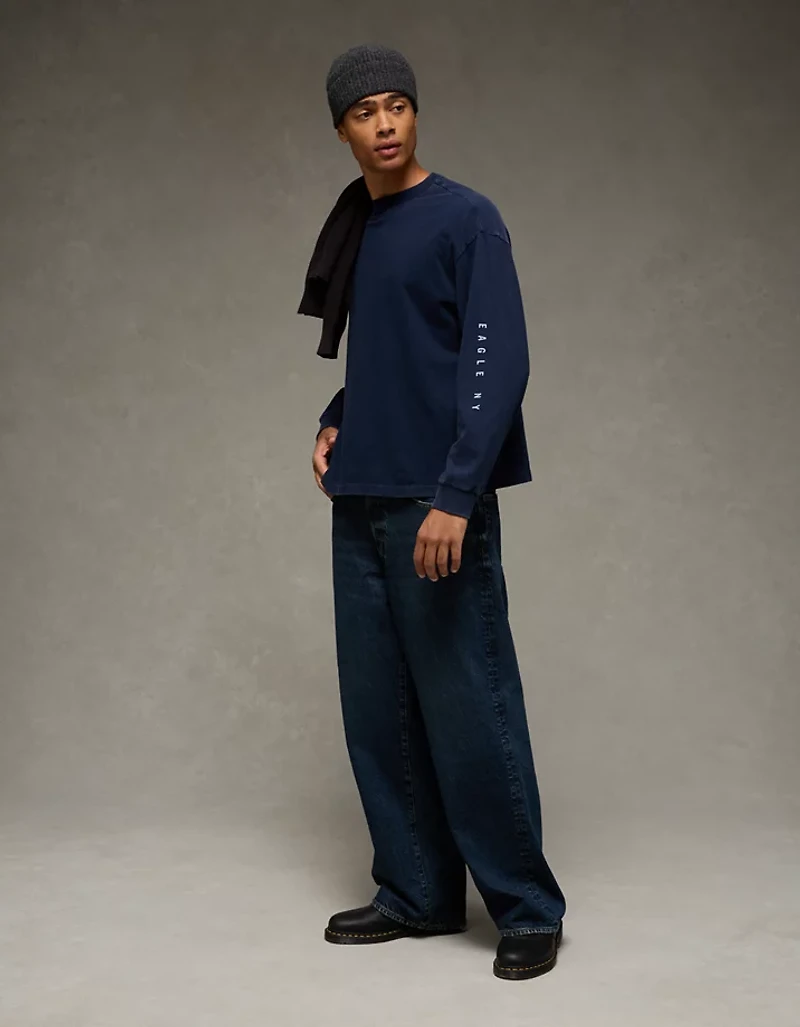 AE Boxy Long Sleeve Destination Graphic T-Shirt