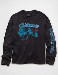 T-shirt droit à manches longues et image Destination AE