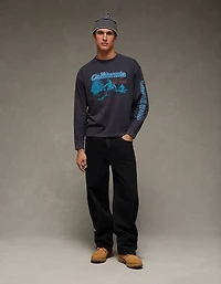 T-shirt droit à manches longues et image Destination AE