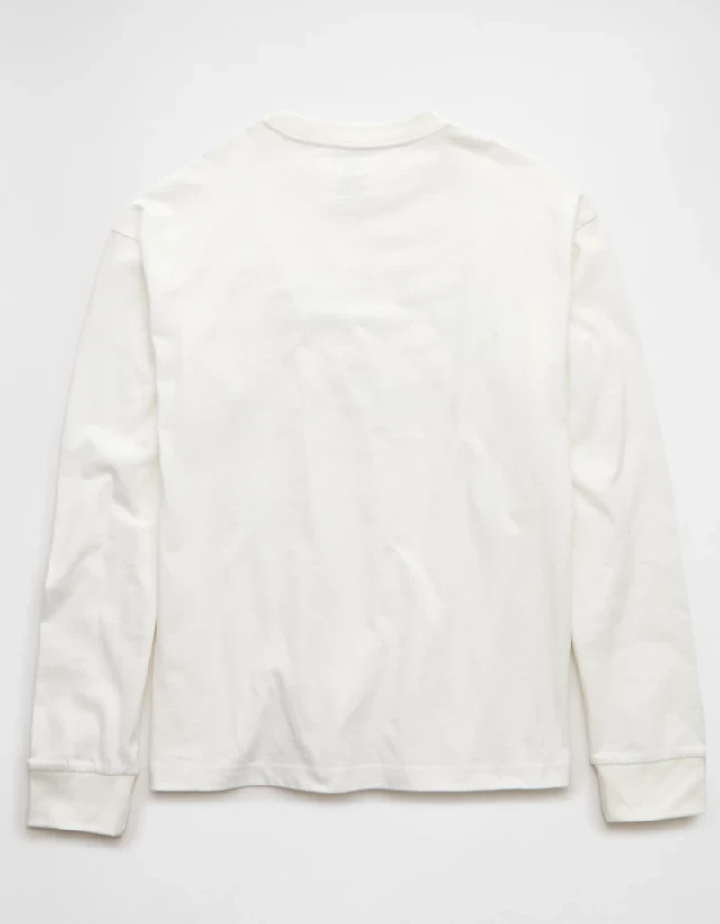 AE Boxy Long Sleeve Snoopy Graphic T-Shirt