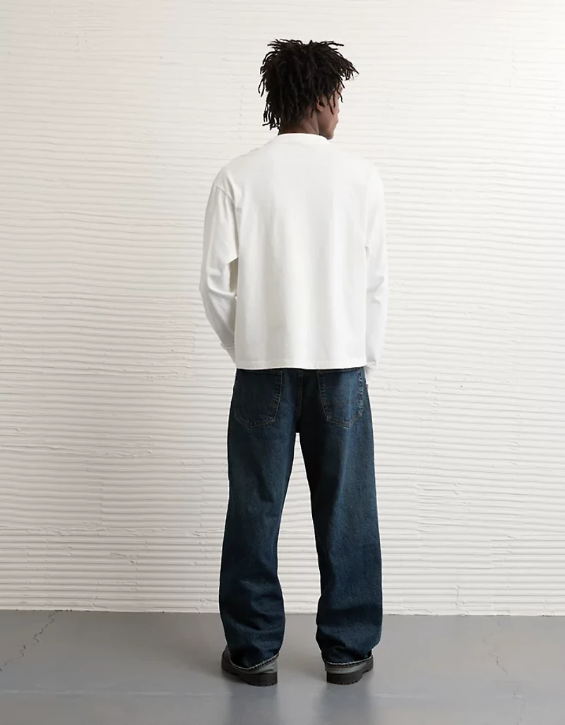 AE Boxy Long Sleeve Snoopy Graphic T-Shirt