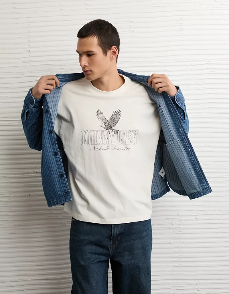 AE Boxy Johnny Cash Graphic T-Shirt