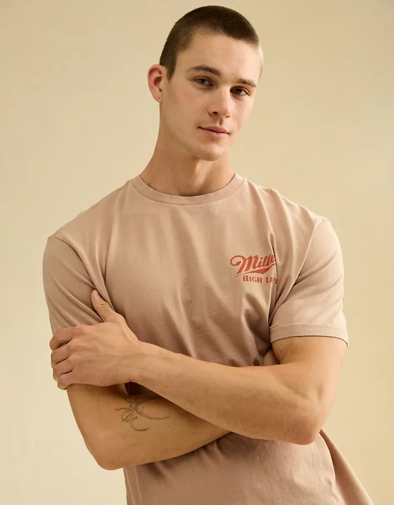 AE Boxy Miller Beer Graphic T-Shirt