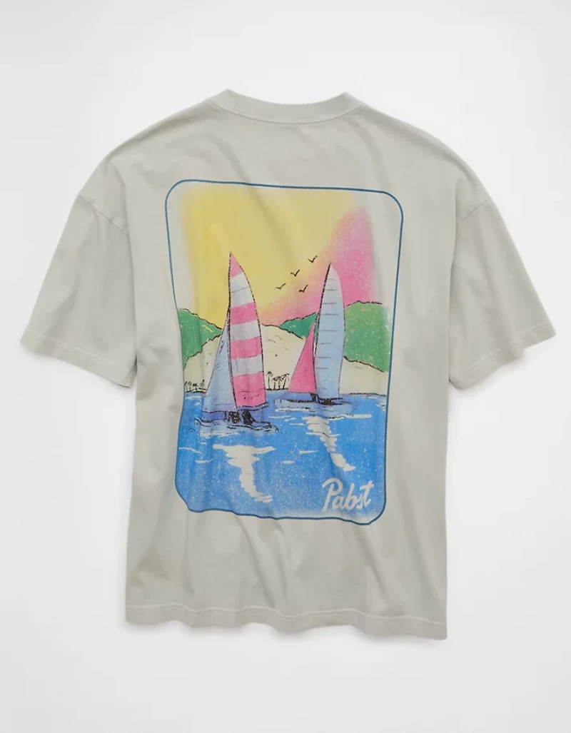 AE Boxy Pabst Blue Ribbon Graphic T-Shirt