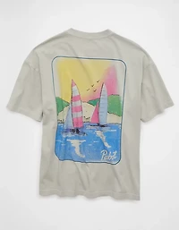 AE Boxy Pabst Blue Ribbon Graphic T-Shirt