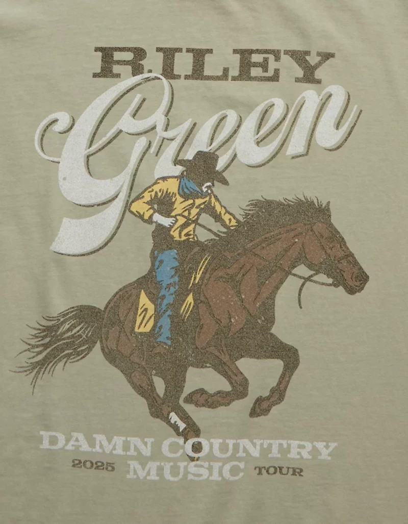 AE Boxy Riley Green Graphic T-Shirt