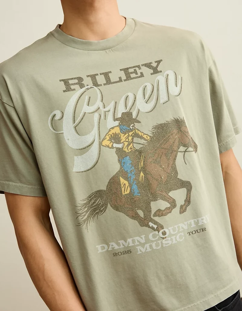 AE Boxy Riley Green Graphic T-Shirt