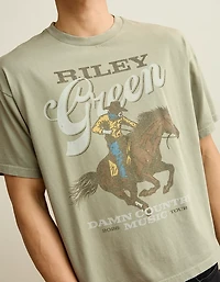 AE Boxy Riley Green Graphic T-Shirt