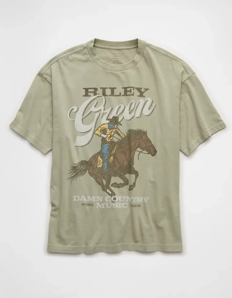 AE Boxy Riley Green Graphic T-Shirt