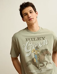 AE Boxy Riley Green Graphic T-Shirt