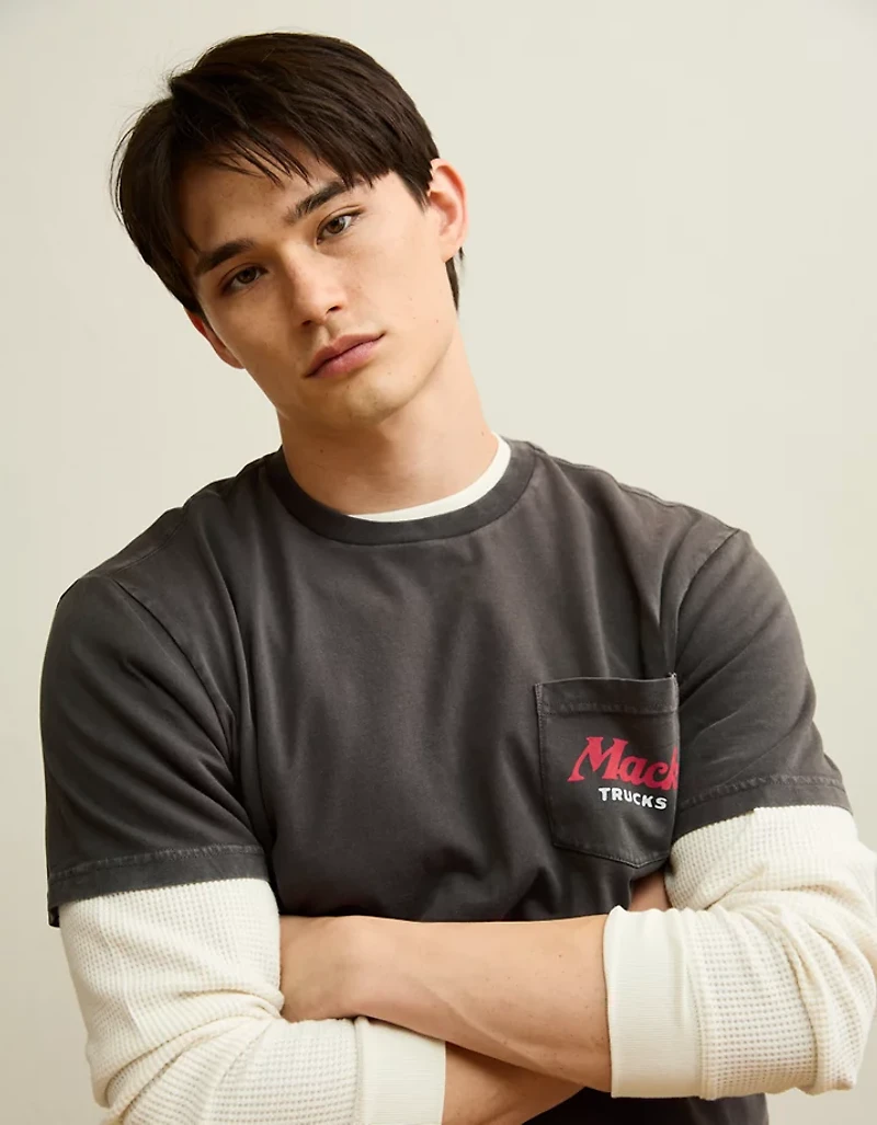 AE Standard Fit Mack Truck Graphic T-Shirt