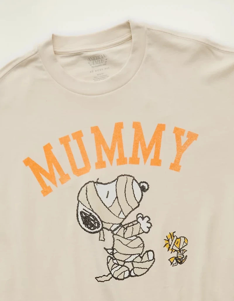 AE Boxy Fit Halloween Snoopy Long Sleeve Graphic T-Shirt
