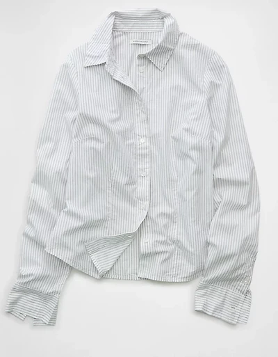 AE Fitted Poplin Button-Up Shirt