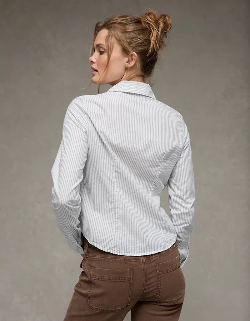 AE Fitted Poplin Button-Up Shirt