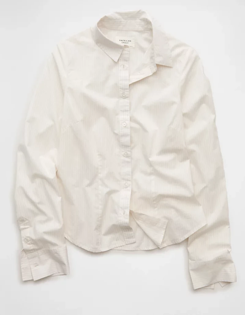 AE Fitted Poplin Button-Up Shirt