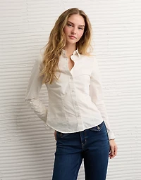 AE Fitted Poplin Button-Up Shirt
