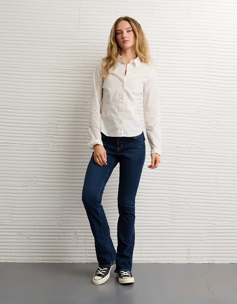 AE Fitted Poplin Button-Up Shirt