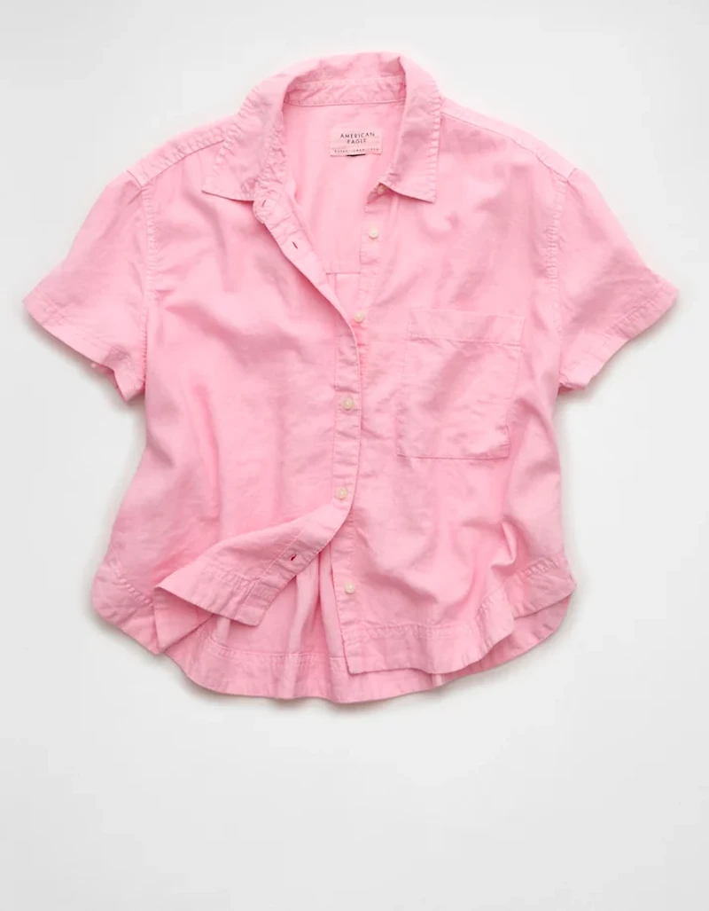 AE Cropped Button-Up Shirt