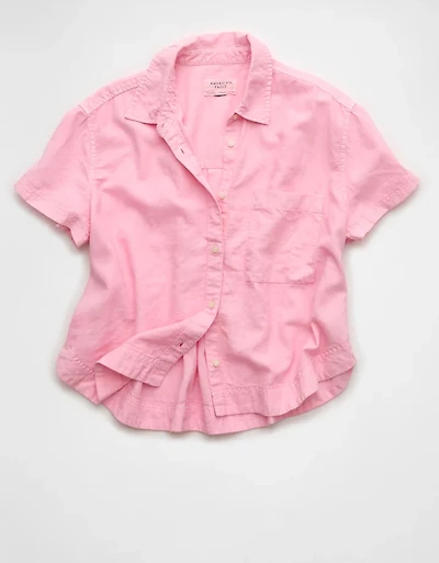 AE Cropped Button-Up Shirt