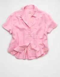 AE Cropped Button-Up Shirt
