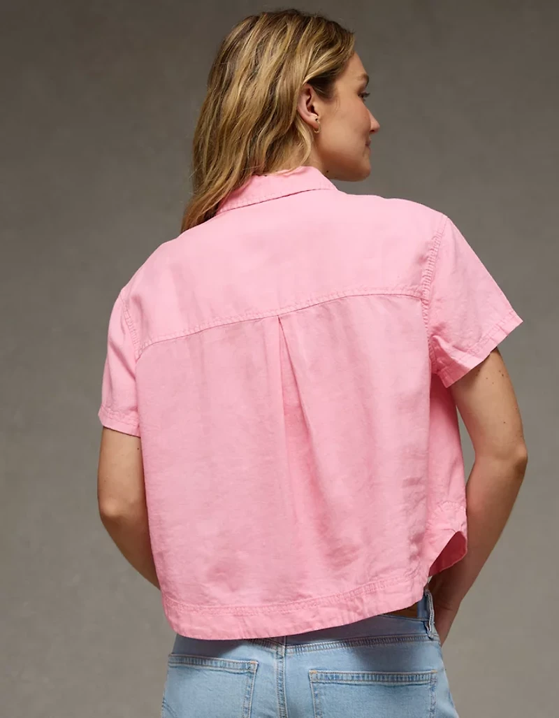 AE Cropped Button-Up Shirt