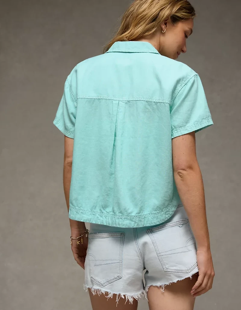 AE Cropped Button-Up Shirt