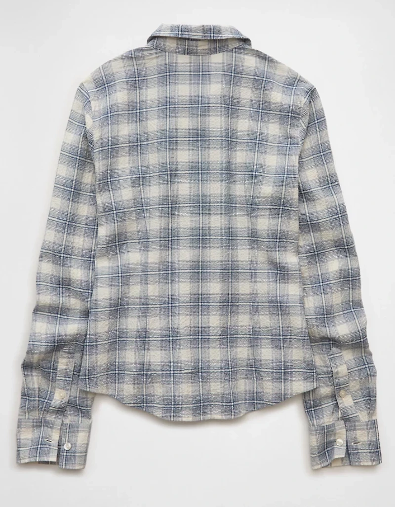 AE Plaid Fitted Button-Up Shirt