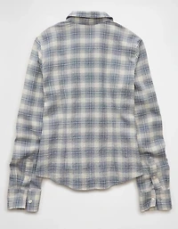 AE Plaid Fitted Button-Up Shirt