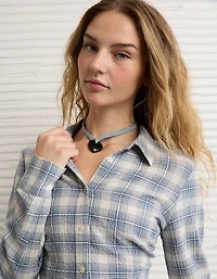 AE Plaid Fitted Button-Up Shirt