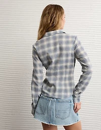 AE Plaid Fitted Button-Up Shirt