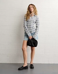 AE Plaid Fitted Button-Up Shirt