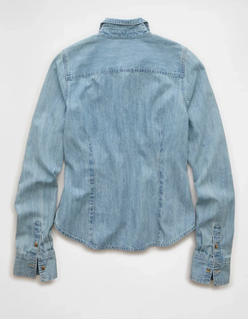 AE Fitted Denim Button-Up Shirt