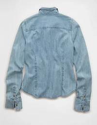AE Fitted Denim Button-Up Shirt