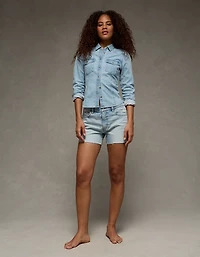 AE Fitted Denim Button-Up Shirt