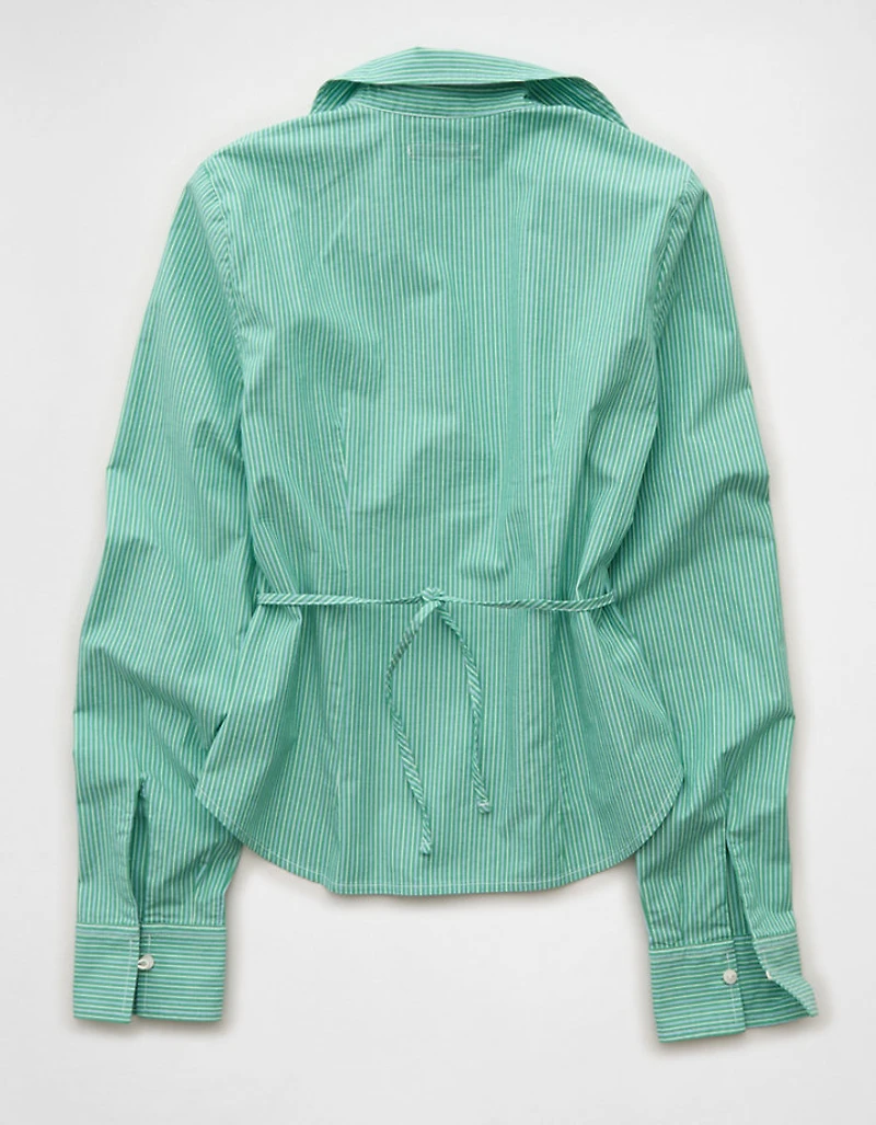 AE Fitted Wide-Cuff Button-Up Shirt