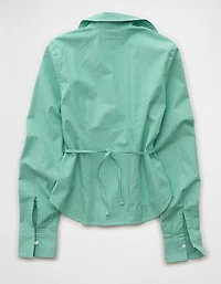 AE Fitted Wide-Cuff Button-Up Shirt