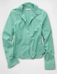 AE Fitted Wide-Cuff Button-Up Shirt