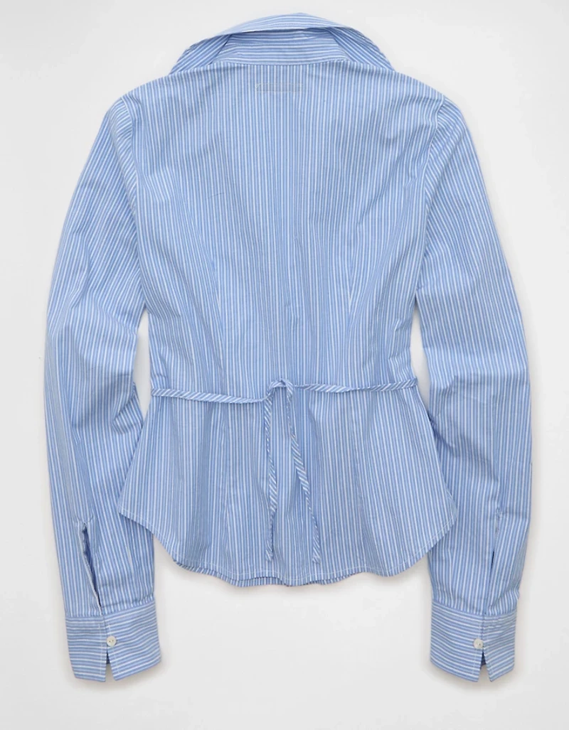 Chemise boutonnée ajustée à manchettes larges AE
