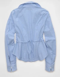 Chemise boutonnée ajustée à manchettes larges AE