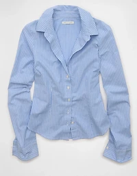 Chemise boutonnée ajustée à manchettes larges AE