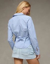 Chemise boutonnée ajustée à manchettes larges AE