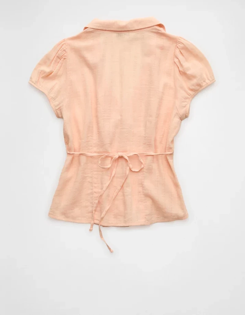AE Fitted Button-Up Blouse