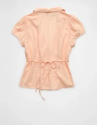 AE Fitted Button-Up Blouse