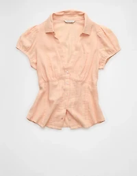 AE Fitted Button-Up Blouse