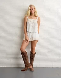 AE x Stagecoach Eyelet Tie-Front Tank Top