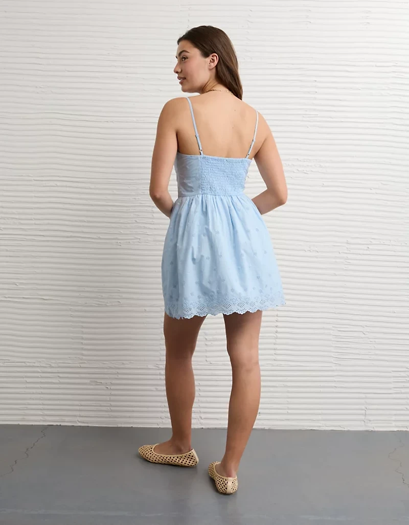 AE V-Neck Embroidered Mini Dress