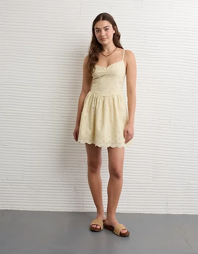 AE V-Neck Embroidered Mini Dress